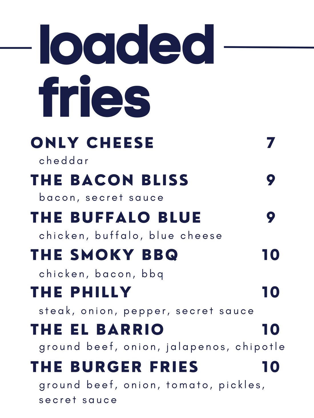G&J's menu page 2