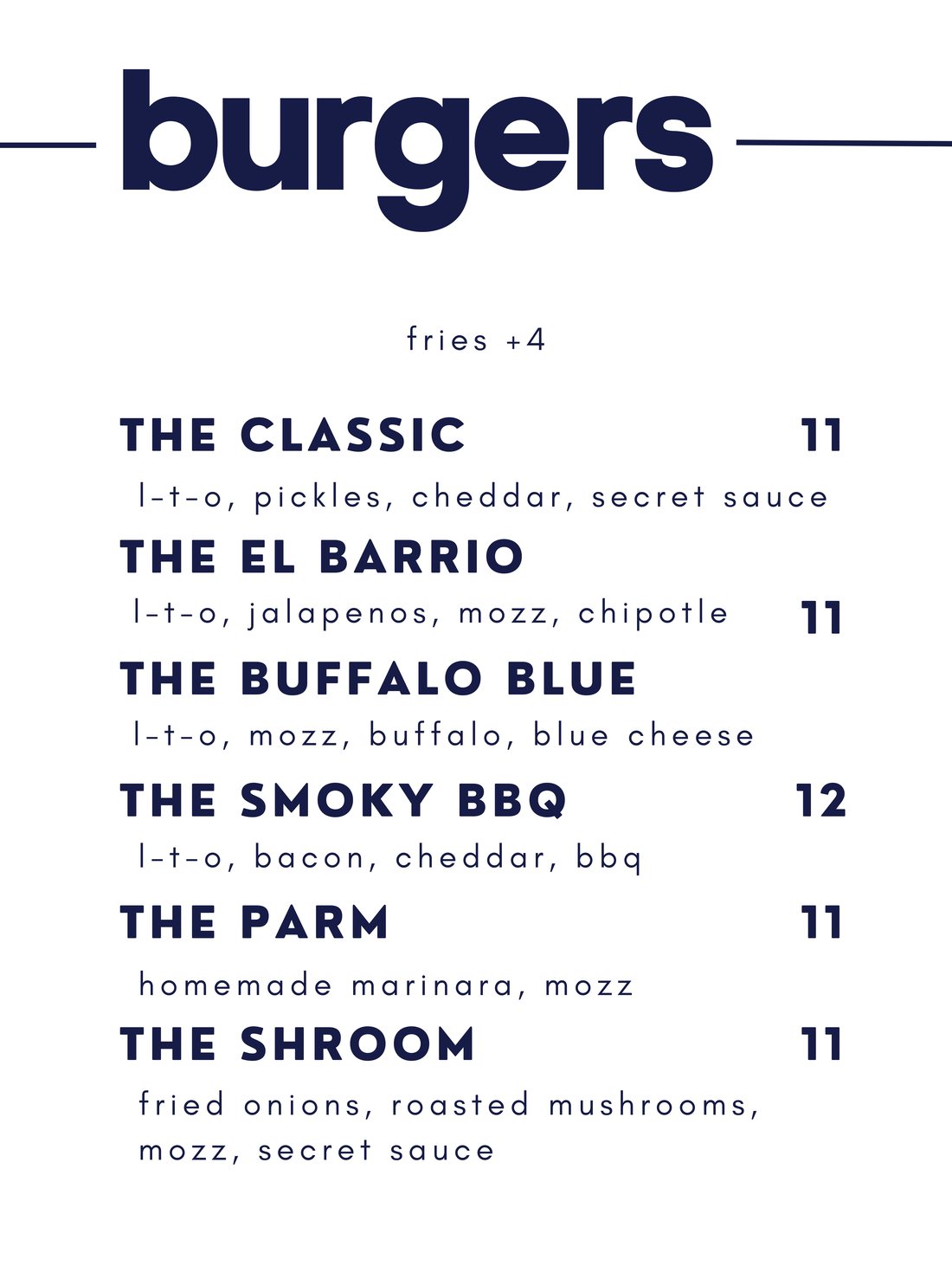 G&J's menu page 4