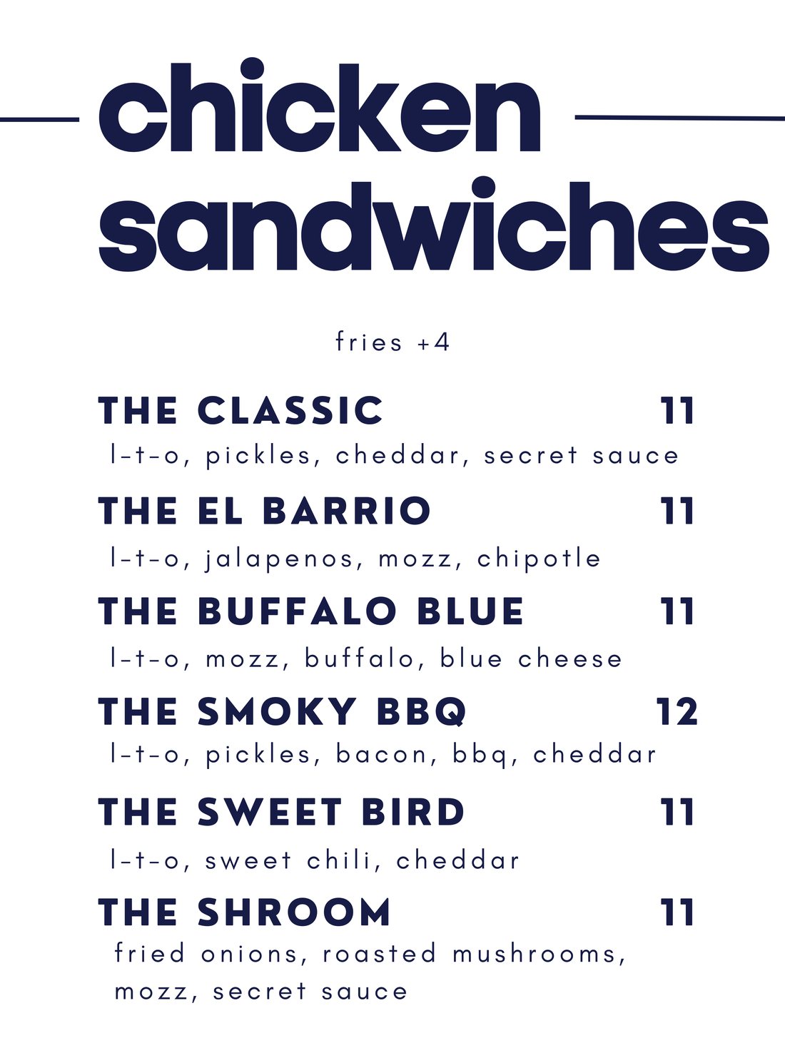 G&J's menu page 5