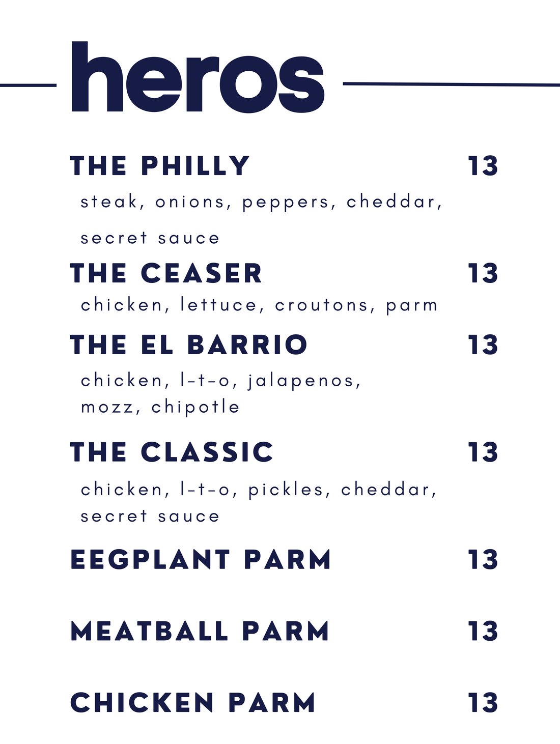 G&J's menu page 6