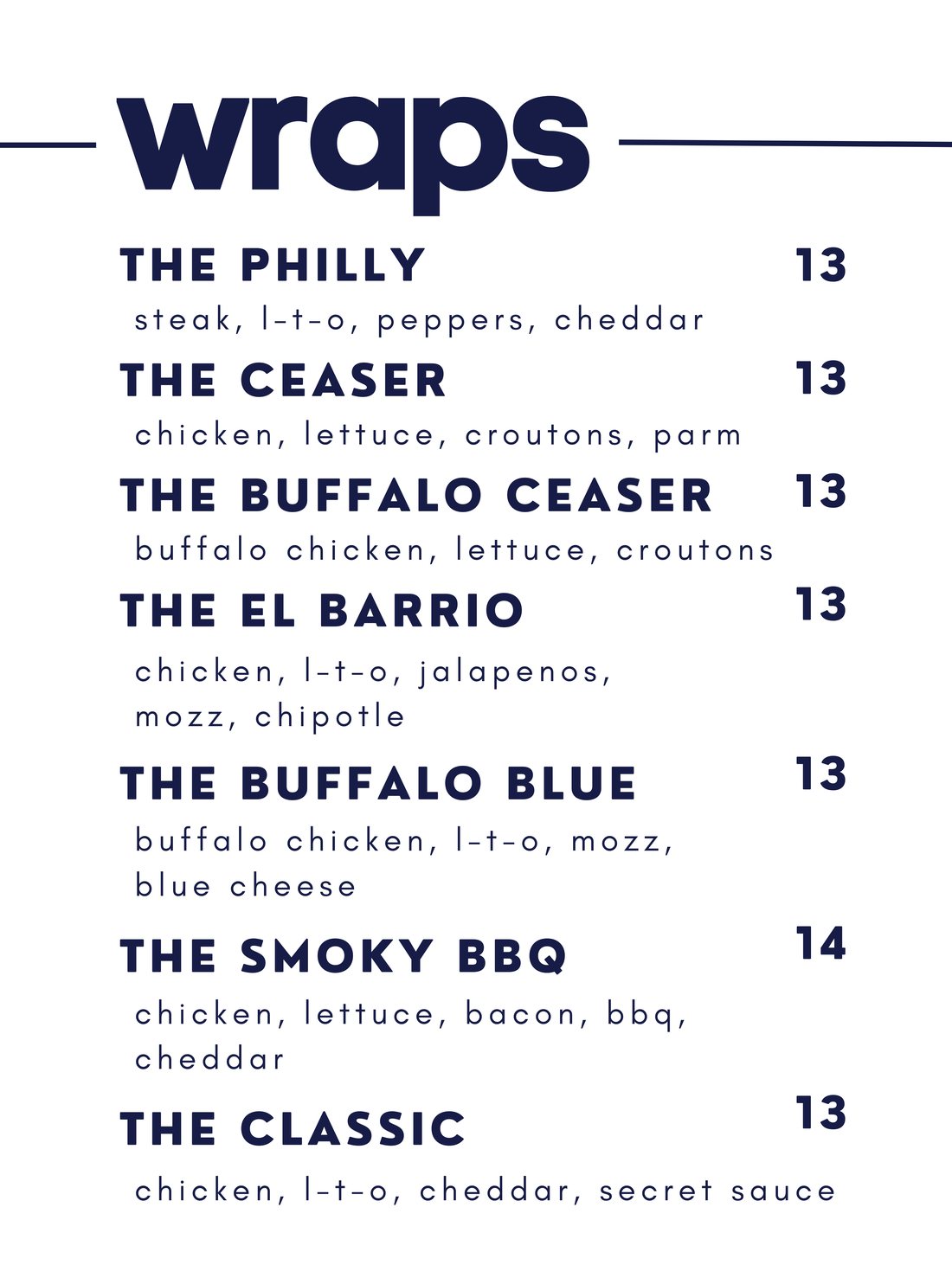 G&J's menu page 8